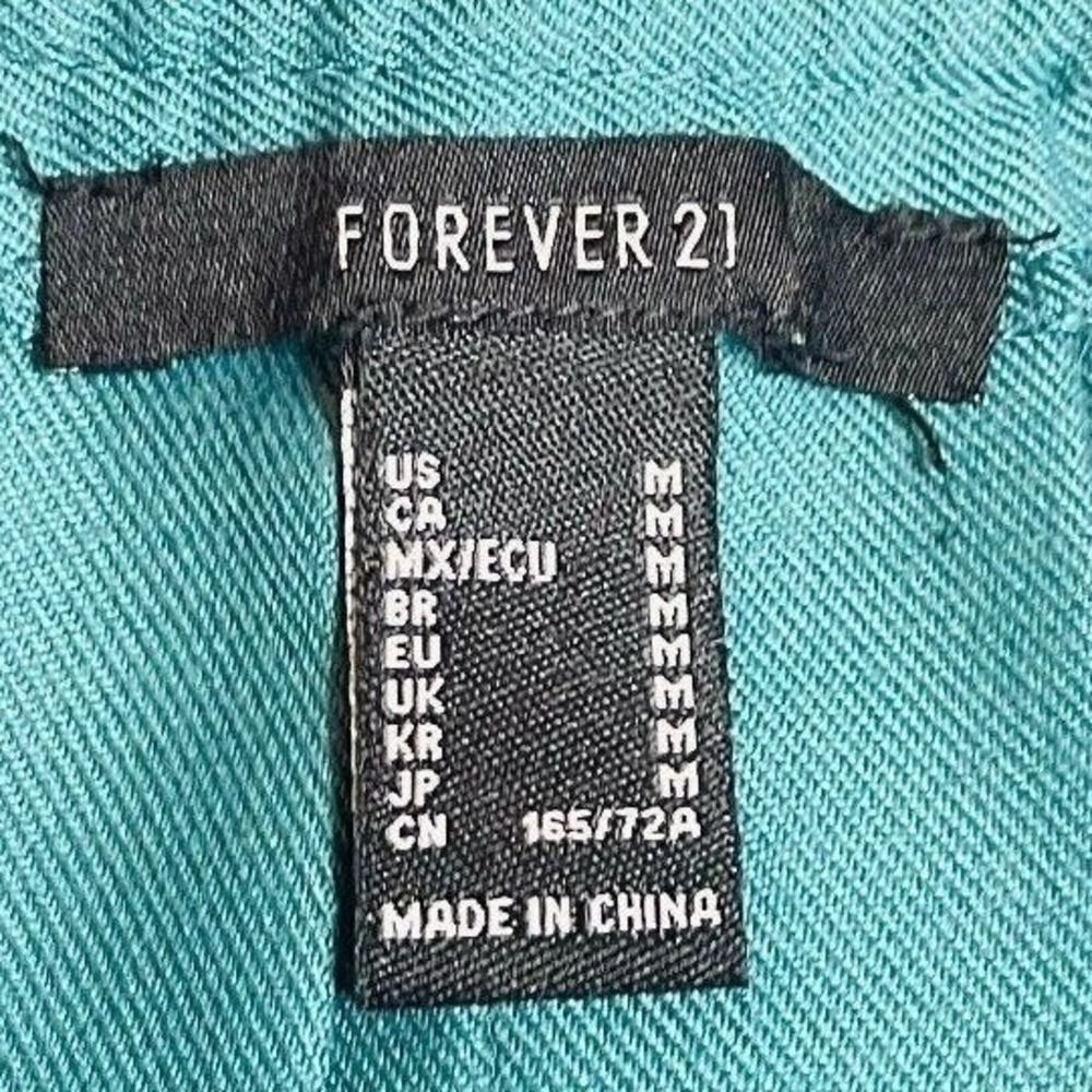 Forever 21 Pleated Mini Skirt Size M Blue Green High Rise Academia Preppy School - Picture 3 of 7